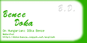bence doka business card