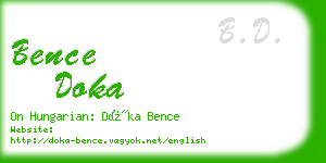 bence doka business card